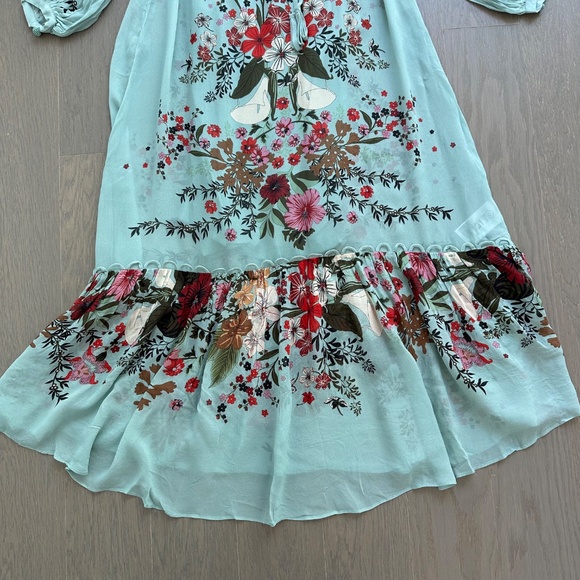 Farm Rio Blue Beauty Bouquet Long Sleeve Maxi Dress Floral - with tags - XXS - Picture 4 of 9